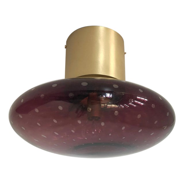 21st Century Satin Brass and Amethyst Bubbles Uno Flush Mount by Fabio LTD For Sale