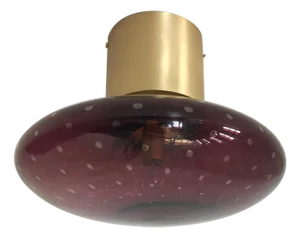 21st Century Satin Brass and Amethyst Bubbles Uno Flush Mount by Fabio LTD