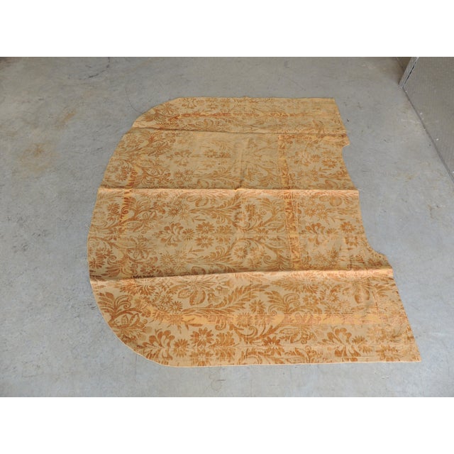 Late 19th Century 19th C. Yellow Antique Damask Chasuble Textile Panel For Sale - Image 5 of 9