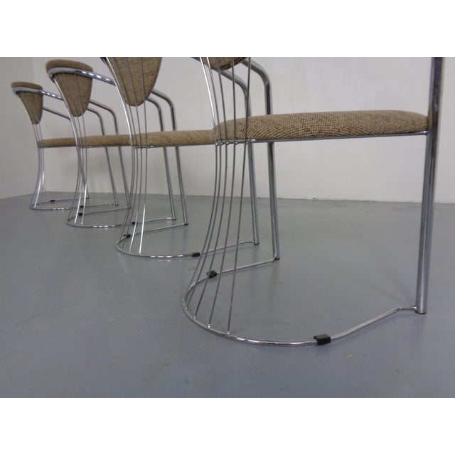 Italian Chrome-Plated Dining Chairs, 1980s, Set of 4 For Sale - Image 15 of 18