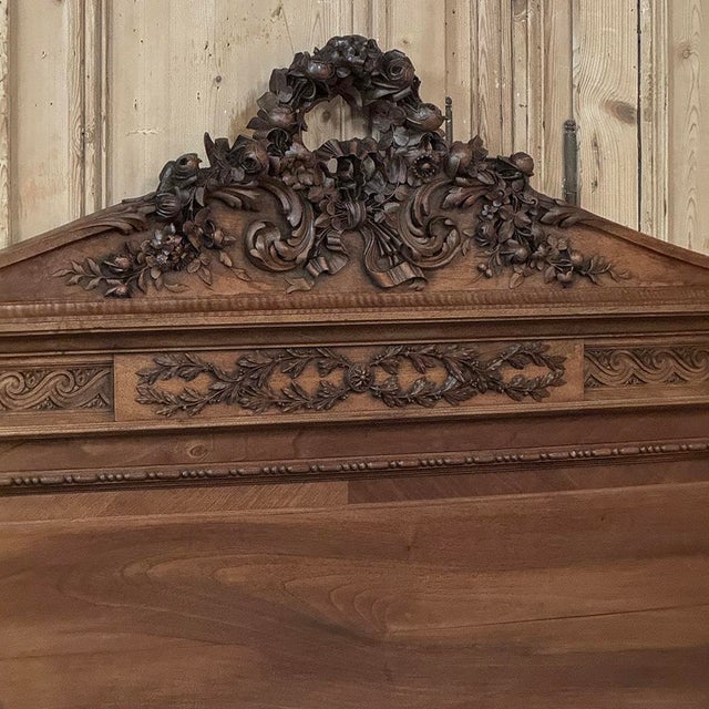 19th Century French Louis XVI Walnut Bed For Sale - Image 10 of 18