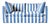 Sophie Conran Coco 2.5 Seater Sofa - Cornish Blue Wide Stripes with Knife Edge Cushion For Sale
