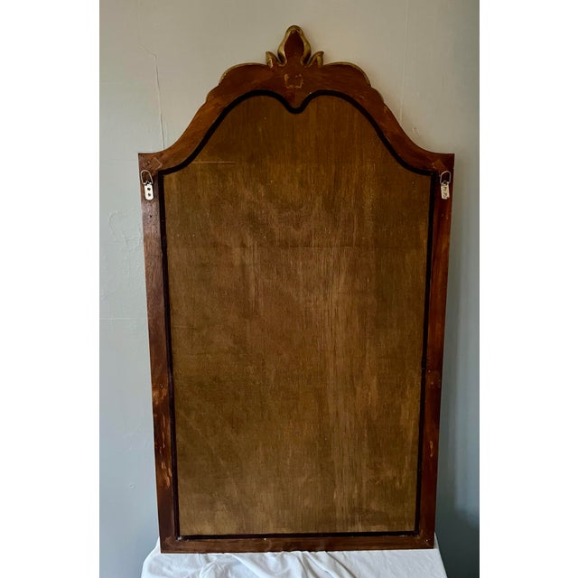 1960s Hollywood Regency Neoclassical Giltwood Wall Mirror With Acanthus Crest For Sale - Image 11 of 12