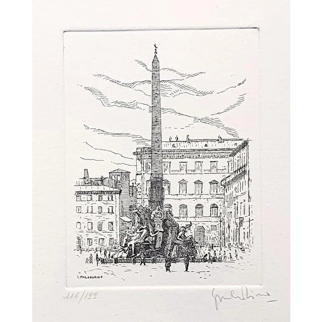 Navona Square - Rome is an original artwork realized by Giuseppe Malandrino. Original print in etching technique. Hand-...