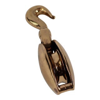 Solid Brass Yacht Pulley with Swivel For Sale