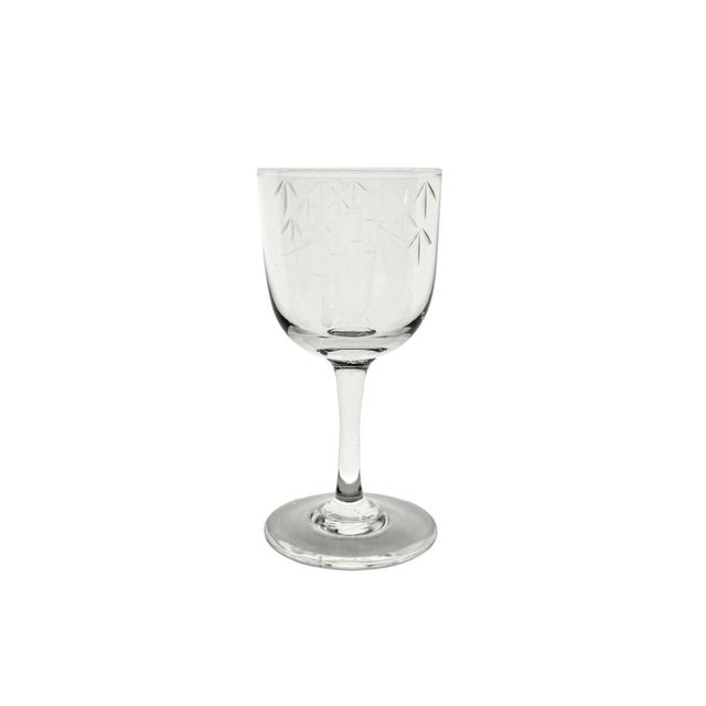 1950s Crystal Etched Bamboo Drinkware Service for 10 by Noritake in the “Sasaki” Pattern - 80 Pieces For Sale - Image 9 of 9