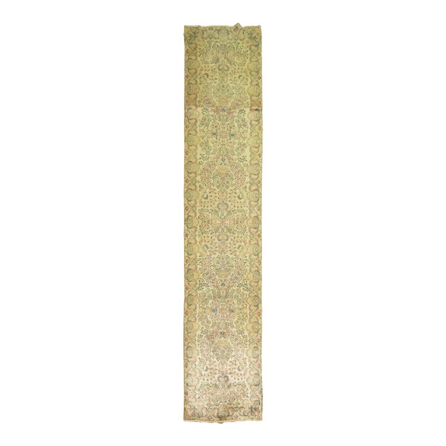 Early 20th Century Traditional Floral Persian Kirman Runner For Sale