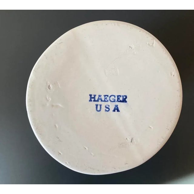 Haeger American Modern Matte White Porcelain Vase With Banded Design by Haeger, Circa Early 20th Century For Sale - Image 4 of 12