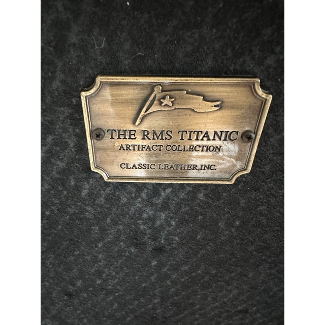 1990s Rms Titanic Artifact Collection Leather Chair For Sale - Image 10 of 12