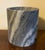 Mid-Century Italian gray marble cylindrical brush pot or wine cooler bottle coaster. Highly figured stone. Beautiful used...