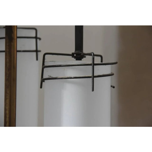 Mid-Century Italian Glass & Brass Floor Lamp For Sale - Image 4 of 11