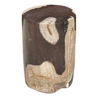Small Side Table in Black and White Petrified Wood, 1980s For Sale
