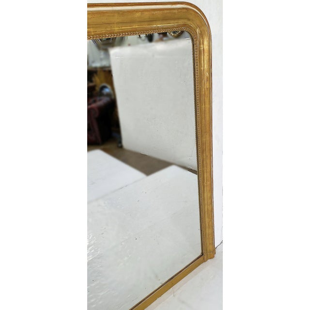 Wood Large Louis Philippe Arch Top Gilt Mirror (H 52 7/8 X W 39) For Sale - Image 7 of 11