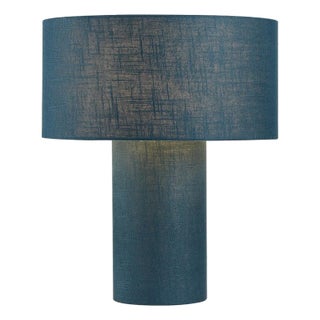 Moonlight Table Lamp - Turquoise Linen Shade, Dimmer Switch For Sale