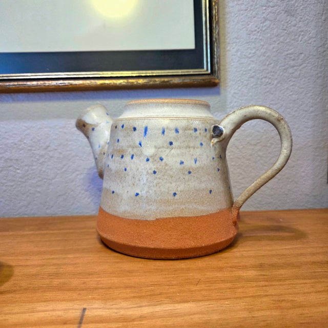 Mid 20th Century Sandra Schmitt McKenzie River Pottery Stoneware Teapot & Lidded Casserole Set, Rustic Studio Art Pottery For Sale - Image 17 of 17