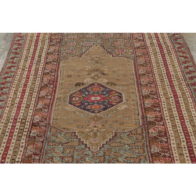 Textile Vintage Turkish Rug With Intricate Medallion & Multi Border Design - Rug & Kilim For Sale - Image 7 of 8