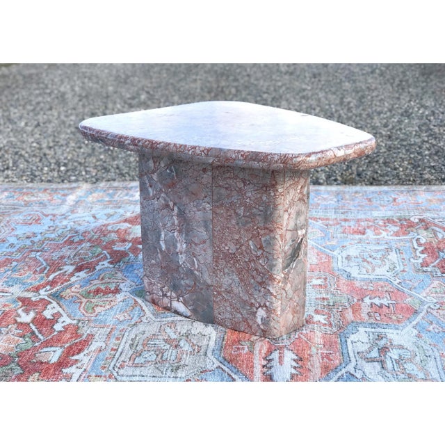 Postmodern Pink, Orange and Gray Marble Side Table For Sale - Image 10 of 10