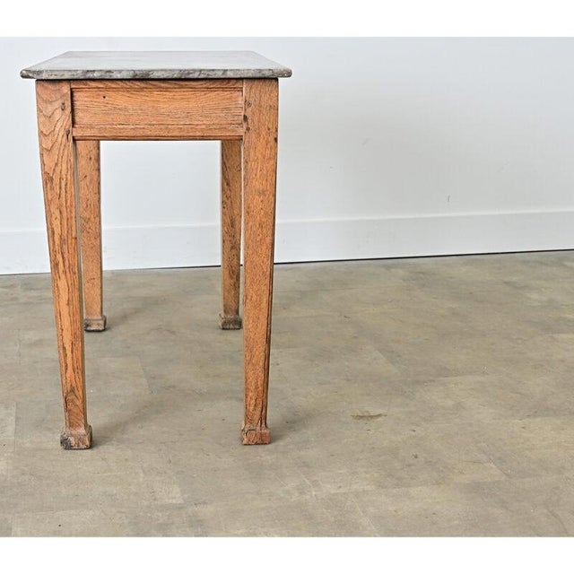 French 19th Century Marble Top Oak Console For Sale - Image 13 of 13
