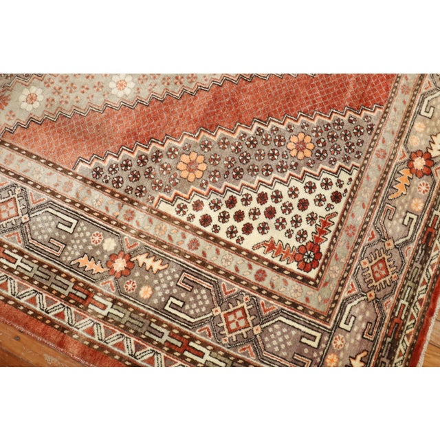 Textile Zabihi Collection Khotan Apricot Color Gallery Rug For Sale - Image 7 of 12