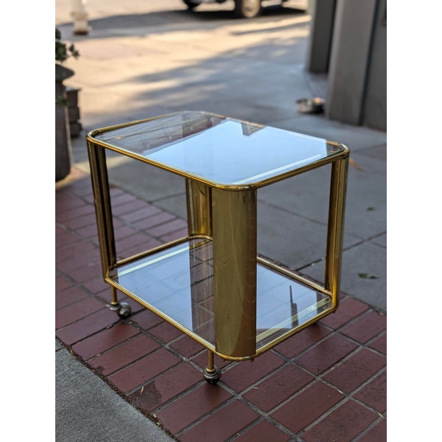 Vintage Two-Tier Bar Cart With a Tubular Brass For Sale - Image 10 of 11