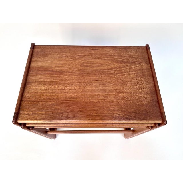 Nesting Tables in Teak by Arne Hovmand-Olsen for Mogens Kold, Denmark, 1960s, Set of 3 For Sale - Image 15 of 18