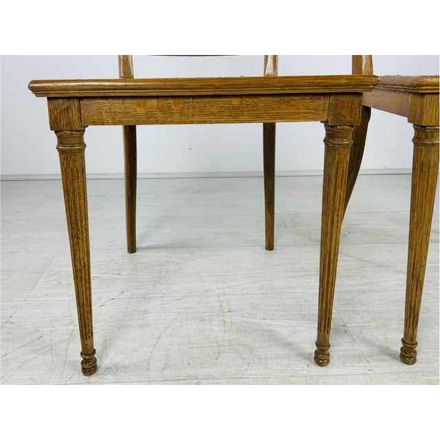 19th Century Antique Louis XVI Style Side Chairs With Caned Seats—A Pair For Sale - Image 5 of 16