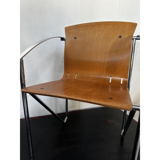 Vintage Chrome and Beech Dining Chair in Bentwood, 1990s For Sale - Image 16 of 17