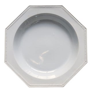 Antique Octagonal Earthenware Platter with Perle Pattern from Creil et Montereau, 19th Century For Sale