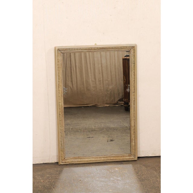 19th Century French Classical Taupe Painted Wood Wall Mirror For Sale - Image 10 of 10