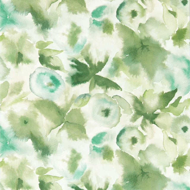 Harlequin Flores Wallpaper in Clover/Kelly/Aqua - a Sample For Sale