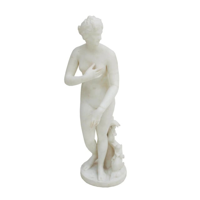 Ivory Italian Artist, Figurative Statue, 19th Century, White Carrara Marble For Sale - Image 8 of 8