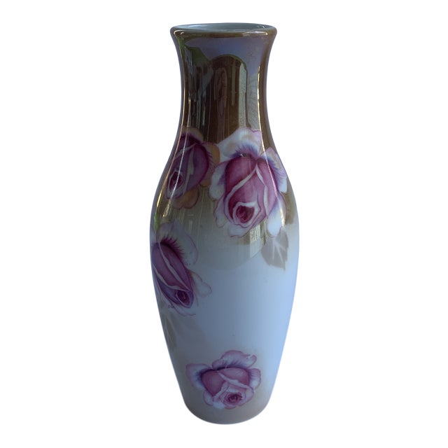 Vase Pink Rose Lusterware For Sale