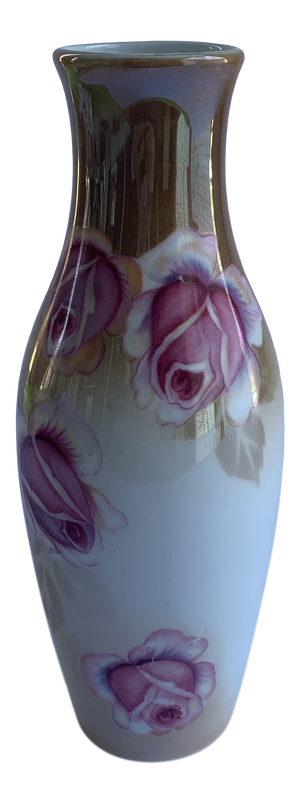 Vase Pink Rose Lusterware