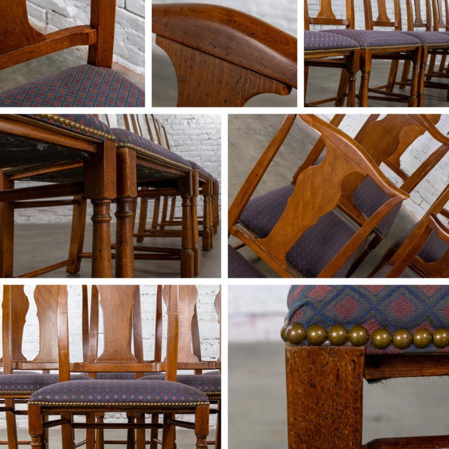 Late 20th Century Georgian Style Baker Dining Chairs W/Solid Splat & Turned Front Legs Set of 6 For Sale - Image 16 of 18