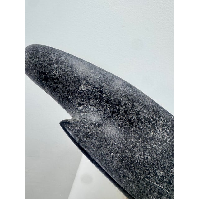 Stone 1980s Modernist Reclining Stone Figure Sculpture on Marble Base Signed Ramosa For Sale - Image 7 of 10