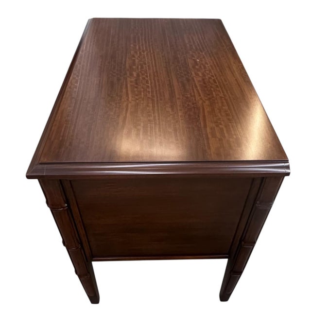 2000s Commode Faux Bamboo 2 Drawer Bedside Table Side Chest of Draws Nightstand For Sale In Los Angeles - Image 6 of 11