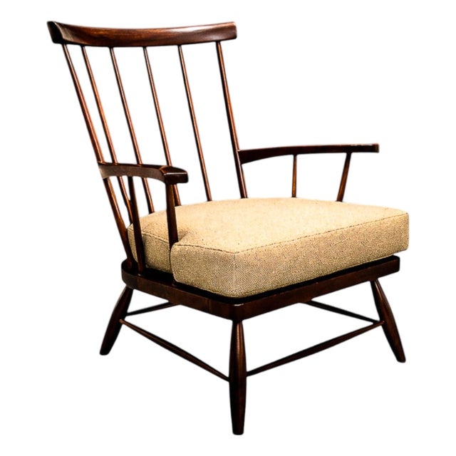 Brazilian Modern Armchair in Imbuia Wood & Cushion, a Forma Decorativa, Brazil, 1960s For Sale