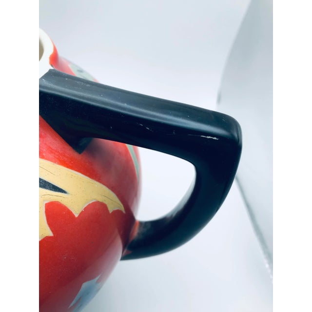 Red Antique Art Deco Kinkozan Japan Satsuma Pitcher For Sale - Image 8 of 12