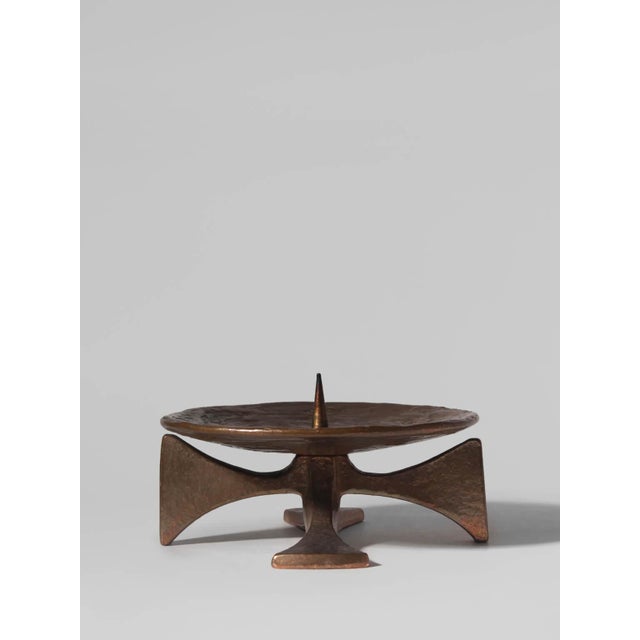Vintage Brutalist Bronze Candleholder, 1960s For Sale - Image 4 of 4