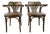 1940s Vintage Boho Chic Art Deco Drevounia Bentwood Arm Chairs - A Pair For Sale