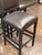 Buying & Design Italian Black Leather Barstools, Set of Three For Sale - Image 9 of 12