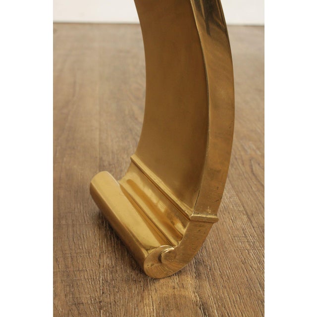 Mastercraft Attributed Hollywood Regency Asian Inspired Brass and Glass Coffee Table For Sale - Image 17 of 18