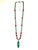 Artisan Genuine Malachite Necklace With Large Sculptural Pendant and Red Bamboo Seeds Detail For Sale - Image 16 of 17