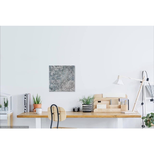 Original bas relief sculptural painting on panel of textures and patterns.. The painting is of an interesting pattern of...