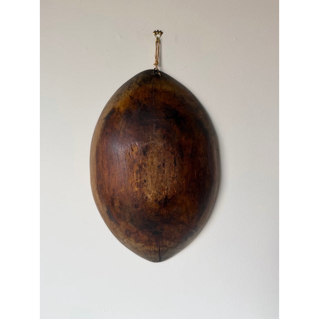Farmhouse Vintage Primitive Organic Style Hand-Carved Wood Bowl For Sale - Image 3 of 12
