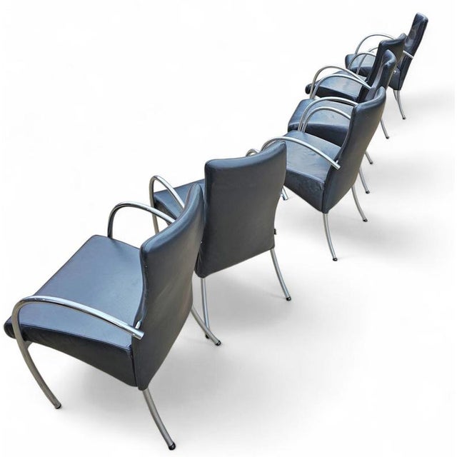 Leather Dining Chairs by Hennie de Jong, 1990s, Set of 6 For Sale - Image 15 of 17
