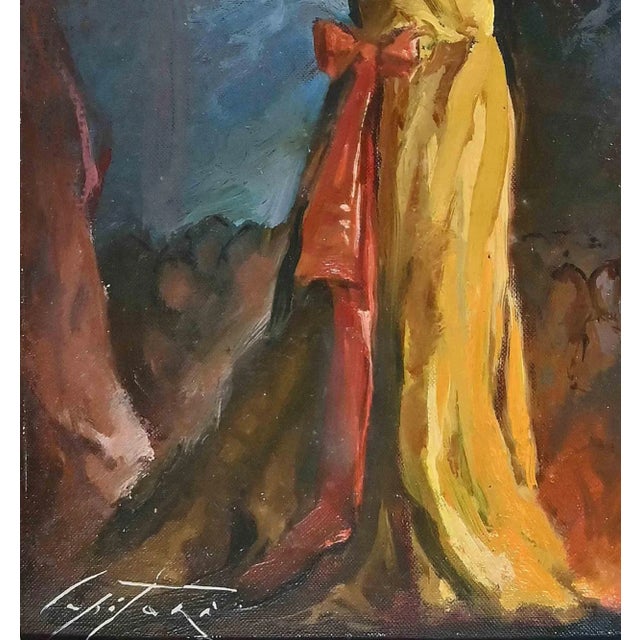 Mid-Century Modern Sergio Capitani, A Violin Concert, Original Oil on Board, 1977 For Sale - Image 3 of 4