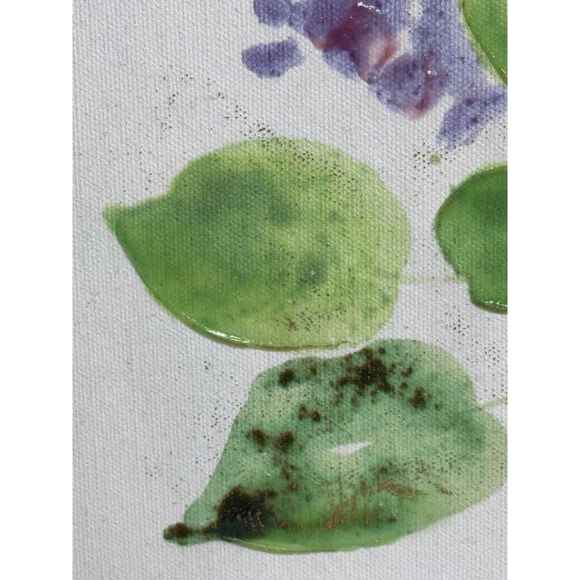 Art Nouveau Mid-Century Vintage "Violets" Signed Fabrice De Villeneuve Original Lithograph For Sale - Image 3 of 12