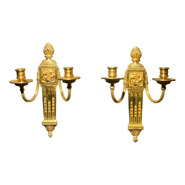 1920s Caldwell Gilt Bronze Sconces - A Pair For Sale
