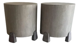 Designer Sample Pair of Wood End Tables
